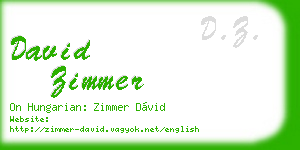 david zimmer business card